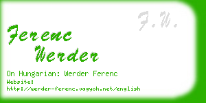 ferenc werder business card